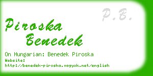 piroska benedek business card